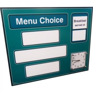 Drywipe Menu Board with Clock