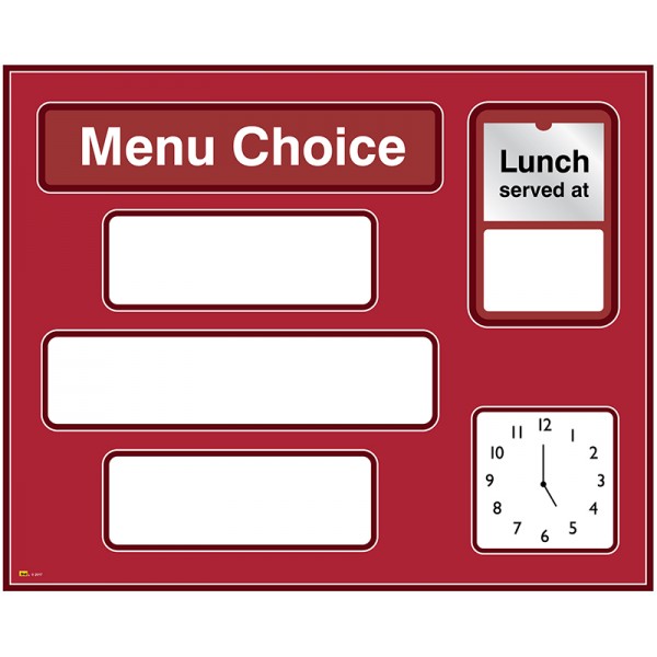 Drywipe Menu Board with Clock - Image 3