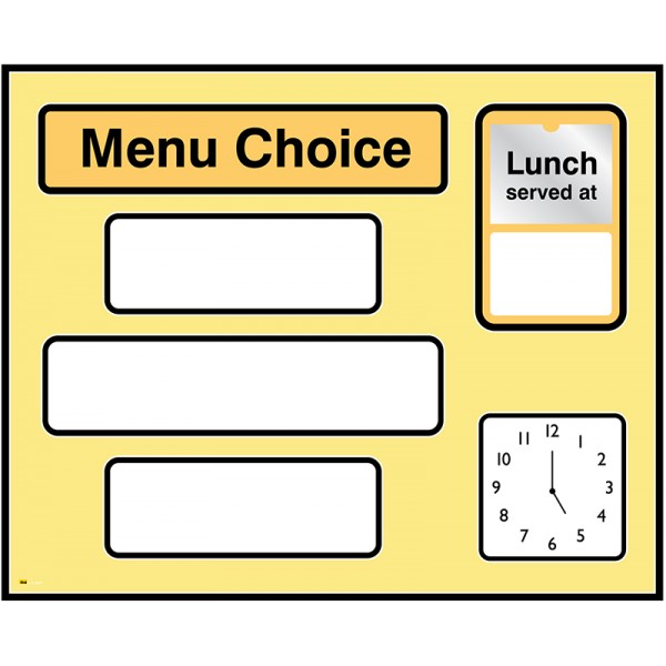 Drywipe Menu Board with Clock - Image 4