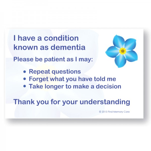 At Find, because we understand that living with dementia can mean coping with a wide range of issues. We are constantly developing new and innovative dementia friendly products such as the Patience Cards. And, of course, everything we do relates to improving the quality of life for people who are living with dementia, however, staff and carers can benefit too.